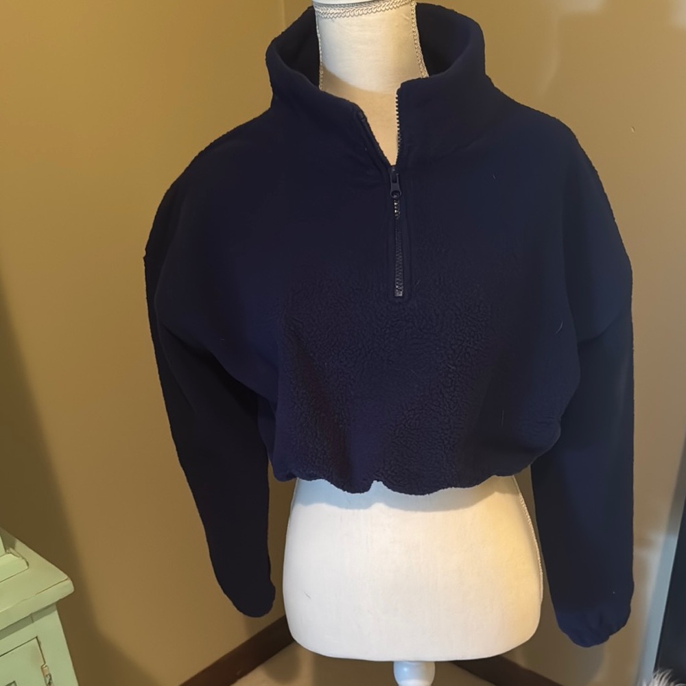 Navy Blue Women's Quarter-Zip Sweatshirt